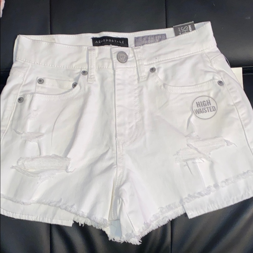 Aeropostale high waisted distressed jean shorts